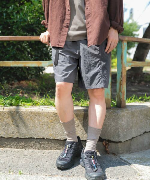 ＊＊URBAN RESEARCH ITEMS / アーバンリサーチ アイテムズ ショート・ハーフ・半端丈パンツ | 『撥水/イージーケア/接触冷感/UVカット』タスランナイロンウェビングベルトショーツ（CHA）