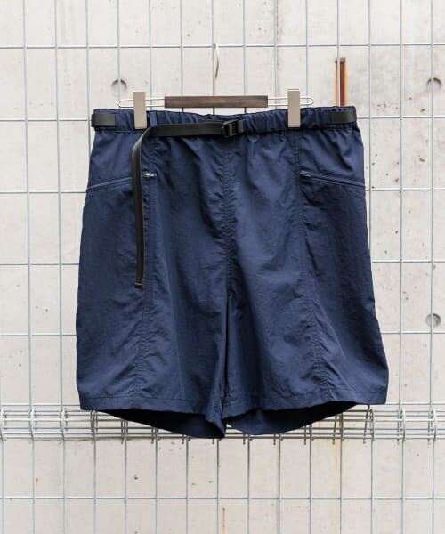 ＊＊URBAN RESEARCH ITEMS / アーバンリサーチ アイテムズ ショート・ハーフ・半端丈パンツ | 『撥水/イージーケア/接触冷感/UVカット』タスランナイロンウェビングベルトショーツ（NVY）