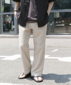 『セットアップ対応』天然素材リネンコットンウエストイージーパンツ