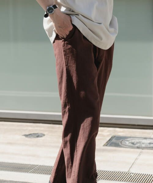 ＊＊URBAN RESEARCH ITEMS / アーバンリサーチ アイテムズ その他パンツ | 『セットアップ対応』天然素材リネンコットンウエストイージーパンツ（BRN）