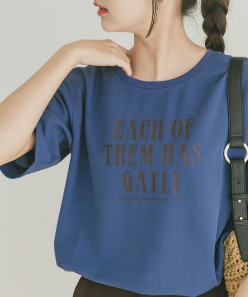 ＊＊URBAN RESEARCH ITEMS / アーバンリサーチ アイテムズ Tシャツ | カットジョーゼットロゴTシャツ（BLU）