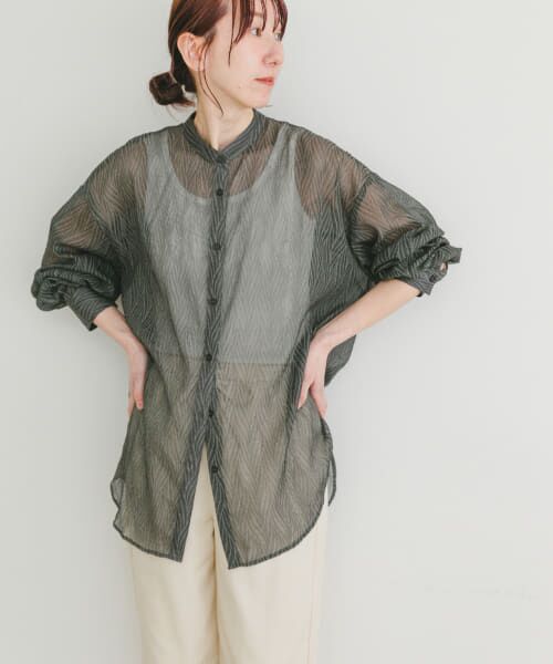 ＊＊URBAN RESEARCH ITEMS / アーバンリサーチ アイテムズ シャツ・ブラウス | シアーヨウリュウバンドカラーシャツ（BLK）