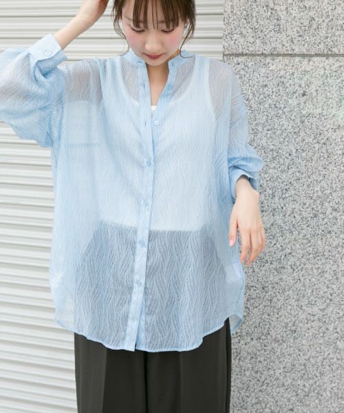 ＊＊URBAN RESEARCH ITEMS / アーバンリサーチ アイテムズ シャツ・ブラウス | シアーヨウリュウバンドカラーシャツ（BLU）