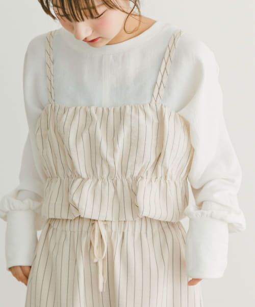 ＊＊URBAN RESEARCH ITEMS / アーバンリサーチ アイテムズ その他トップス | ストライプシャーリングビスチェ（L.BEIGE）