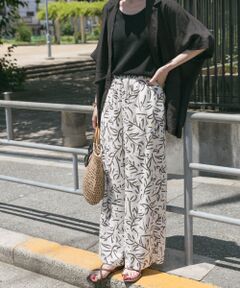 『Sサイズあり』『洗濯可』リネンレーヨンワイドパンツ