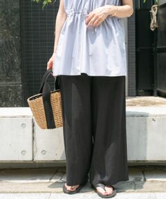 『Sサイズあり』『洗濯可』リネンレーヨンワイドパンツ