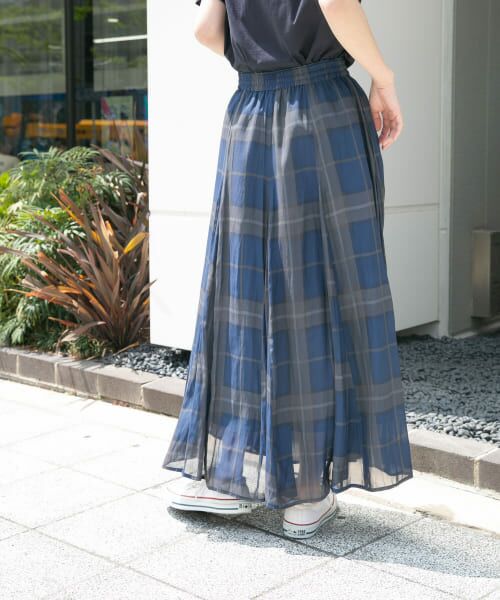 コムサプラチナ　高島屋　両サイド シャーリング フレアスカート　ブルー COMME CA PLATINUM Miyazaki｜公式通販｜ファイブフォックス