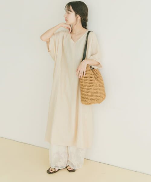 ＊＊URBAN RESEARCH ITEMS / アーバンリサーチ アイテムズ ワンピース | リネンレーヨンドルマンワンピース（L.BEG）