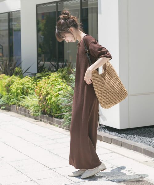 ＊＊URBAN RESEARCH ITEMS / アーバンリサーチ アイテムズ ワンピース | セルフカットTシャツワンピース（BRN）