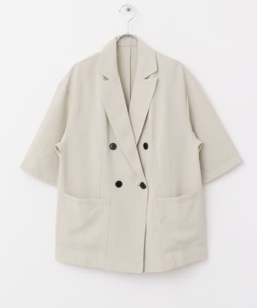 新品未使用タグ付き CELFORD リネンライクハーフスリーブジャケット M ハーフスリーブメッシュジャケット（ノーカラージャケット