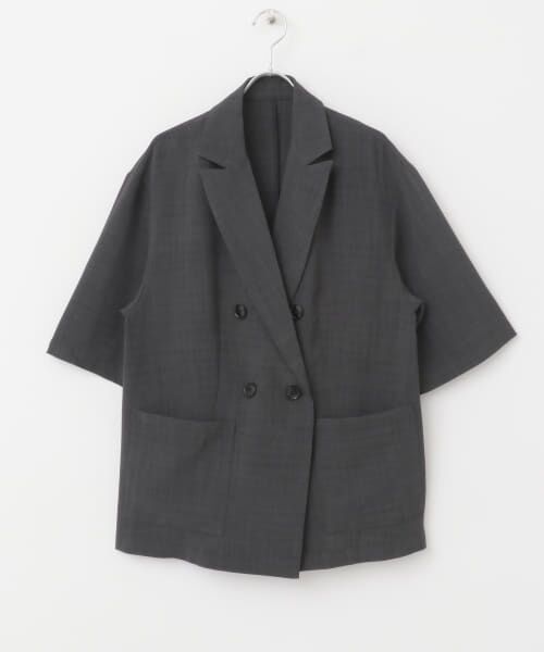 2023年春夏ROPÉリネンライクハーフスリーブジャケット(美品) ROPE' PICNIC ジャケット テーラードジャケット 「接触冷感・UV