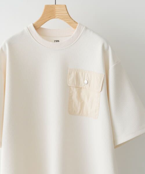 ＊＊URBAN RESEARCH ITEMS / アーバンリサーチ アイテムズ Tシャツ | フラップポケットワッフルクルーネックTops（WHT）