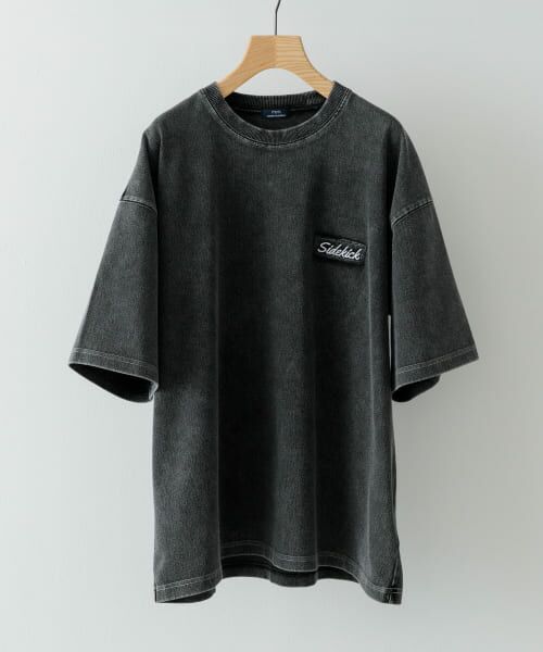 ＊＊URBAN RESEARCH ITEMS / アーバンリサーチ アイテムズ Tシャツ | ワンポイント刺繍クルーネックデニムTシャツ（BLK）