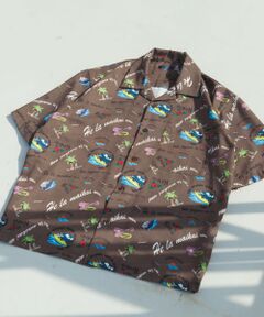 アロハプリントオープンカラー半袖シャツ