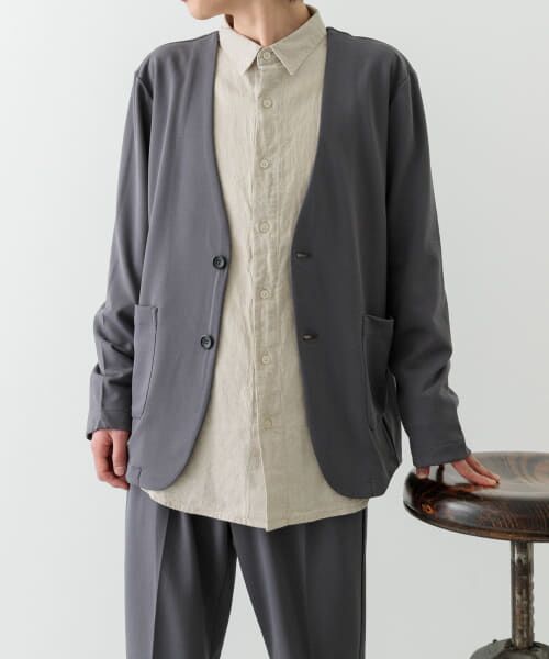 ＊＊URBAN RESEARCH ITEMS / アーバンリサーチ アイテムズ その他アウター | 梨地ジャガードノーラペルジャケット（GRY）