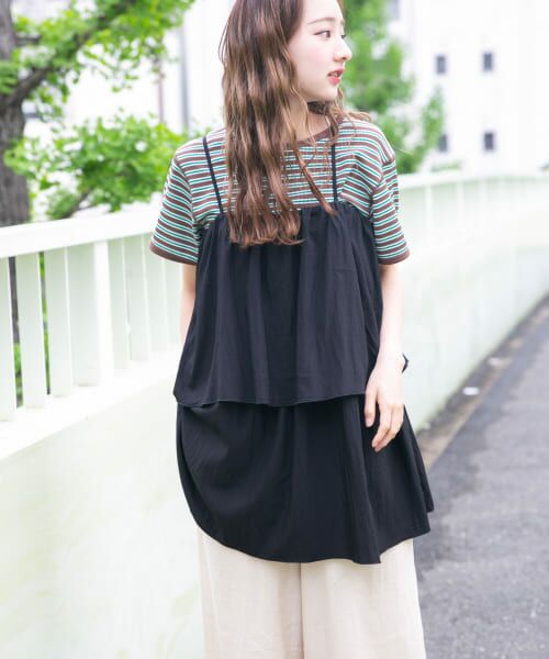 美品✨yori. ヨリ フレアチュニック 半袖 Aライン 紺色 綺麗めカジュアル yori（ヨリ）公式通販｜yoriは、甘さ・可愛さ・上品さを大切に