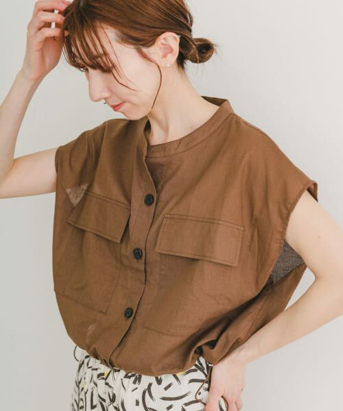 リネンドロストシャツ URBAN RESEARCH ITEMS｜リネンミックスドロストポケットシャツ