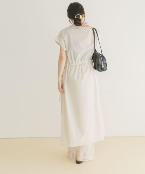 アーバンリサーチ　ウエストギャザーストライプワンピース　ブルーストライプ アイテムズ アーバンリサーチ ITEMS URBAN RESEARCH ウエスト