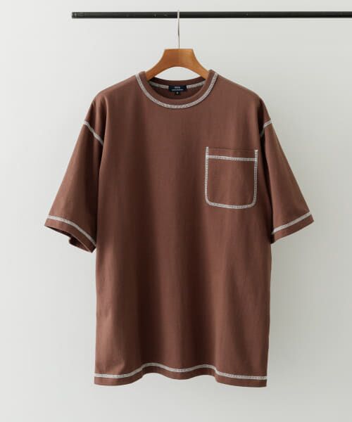 ＊＊URBAN RESEARCH ITEMS / アーバンリサーチ アイテムズ Tシャツ | 配色ステッチクルーネックTシャツ（BRN）