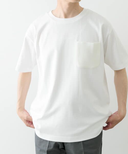 ＊＊URBAN RESEARCH ITEMS / アーバンリサーチ アイテムズ Tシャツ | ポケット切替クルーネックTシャツ（WHT）