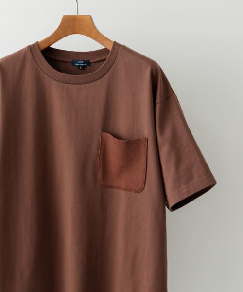 ＊＊URBAN RESEARCH ITEMS / アーバンリサーチ アイテムズ Tシャツ | ポケット切替クルーネックTシャツ（BRN）