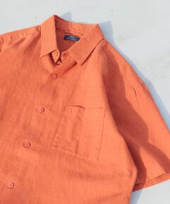 『セットアップ対応』天然素材リネンコットンレギュラーカラー半袖シャツ