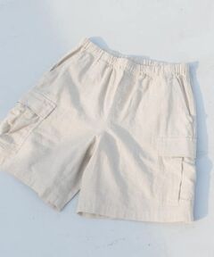『セットアップ対応』天然素材リネンコットンイージーカーゴショーツ