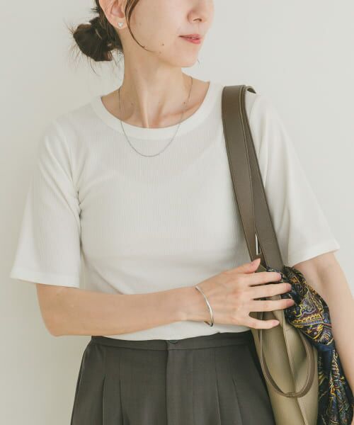 ＊＊URBAN RESEARCH ITEMS / アーバンリサーチ アイテムズ Tシャツ | 5ブソデリブTシャツ（WHT）