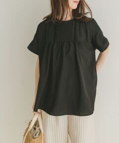 ピンタックレースブラウス