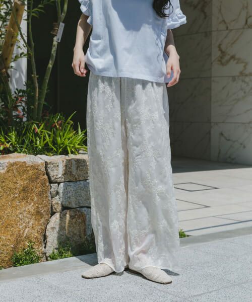 刺繍イージーパンツ セール】 シアー刺繍イージーパンツ （その他パンツ