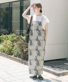 リネン混ジャガードキャミワンピース