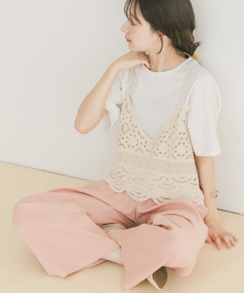 ＊＊URBAN RESEARCH ITEMS / アーバンリサーチ アイテムズ Tシャツ | ニットビスチェTシャツセット（L.BEG）