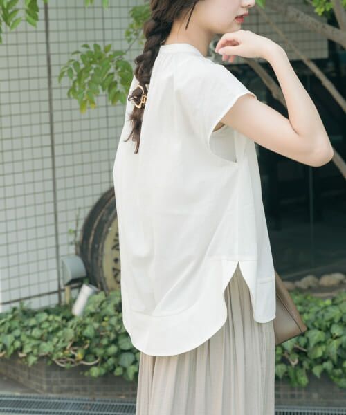 ＊＊URBAN RESEARCH ITEMS / アーバンリサーチ アイテムズ シャツ・ブラウス | ラウンドフレンチブラウス（WHT）