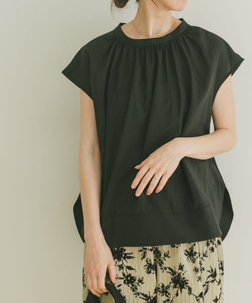 ＊＊URBAN RESEARCH ITEMS / アーバンリサーチ アイテムズ シャツ・ブラウス | ラウンドフレンチブラウス（BLK）