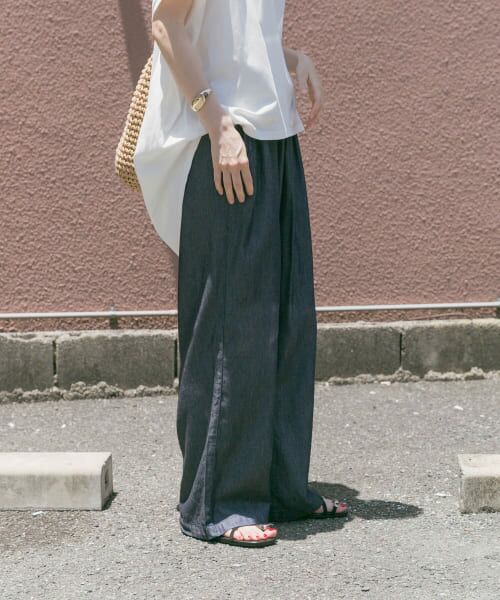 ＊＊URBAN RESEARCH ITEMS / アーバンリサーチ アイテムズ デニムパンツ | レーヨンデニムワイドパンツ（O.WSH）