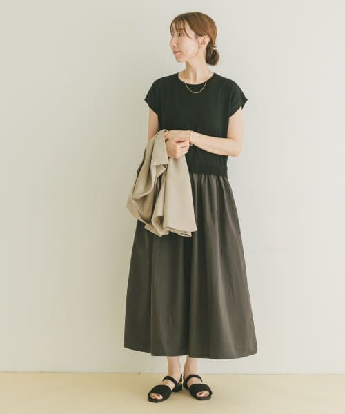 アードア　パンツワンピース 畦ミディ丈ニットワンピース(M MINTGRAY): ワンピース｜URBAN