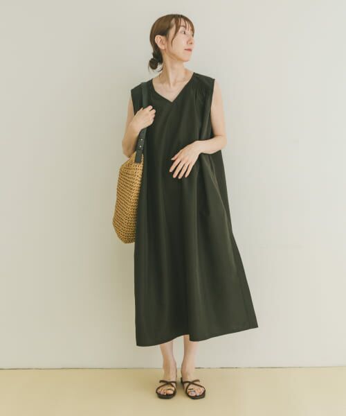Amber美品★Rene ノースリーブワンピース サイドファスナー 34 Amber様専用美品☆Rene ノースリーブワンピース サイド