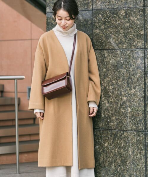 URBAN RESEARCH ROSSO/アーバンリサーチ ロッソ F by ROSSO メルトンノーカラーコート∴ CAMEL 36 URBAN RESEARCH ROSSO/アーバンリサーチ ロッソ F by ROSSO メルトンノーカラーコート∴ CAMEL 36