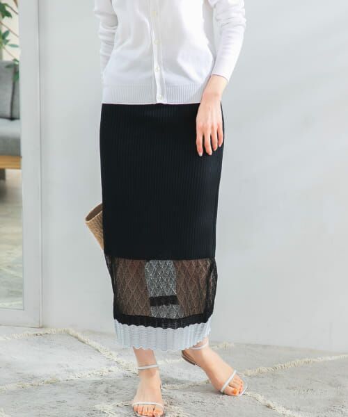 URBAN RESEARCH ROSSO / アーバンリサーチ ロッソ スカート | TRICOTE　SHEER LINE SKIRT | 詳細1