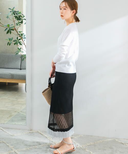 URBAN RESEARCH ROSSO / アーバンリサーチ ロッソ スカート | TRICOTE　SHEER LINE SKIRT | 詳細6