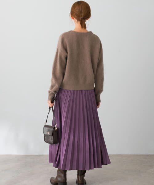 W♡C 薄紫プリーツスカート - スカート