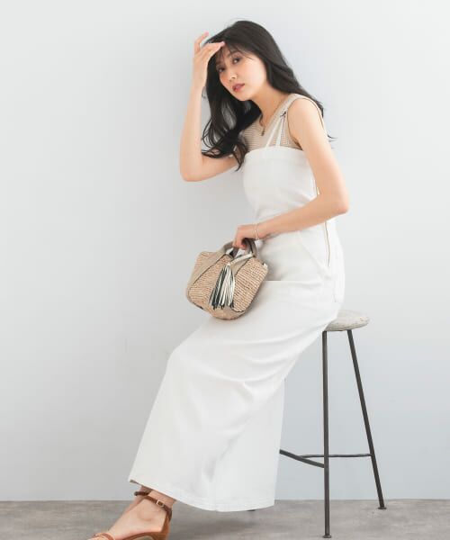 【URBAN RESEARCH ROSSO】『別注』Lee×ROSSO Belted Camisole Dress White S アーバンリサーチ ロッソ レディース ワンピース RW45-LB9307