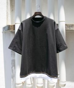 『XLサイズあり』『WEB限定』ニットドッキングポンチTシャツ