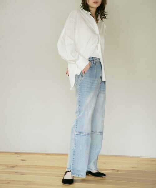 URBAN RESEARCH ROSSO / アーバンリサーチ ロッソ デニムパンツ | YENN　HIGH RISE TUCK WIDE PANTS | 詳細2