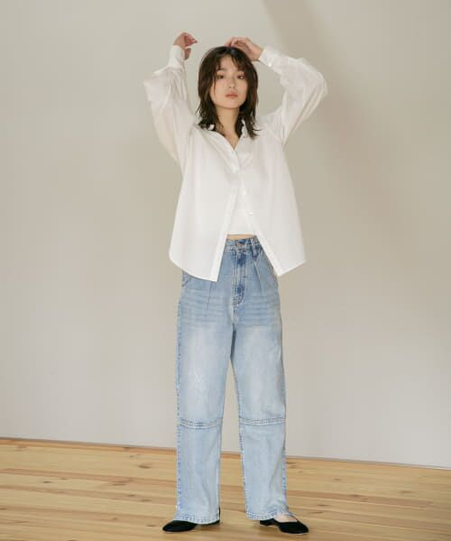 URBAN RESEARCH ROSSO / アーバンリサーチ ロッソ デニムパンツ | YENN　HIGH RISE TUCK WIDE PANTS | 詳細3