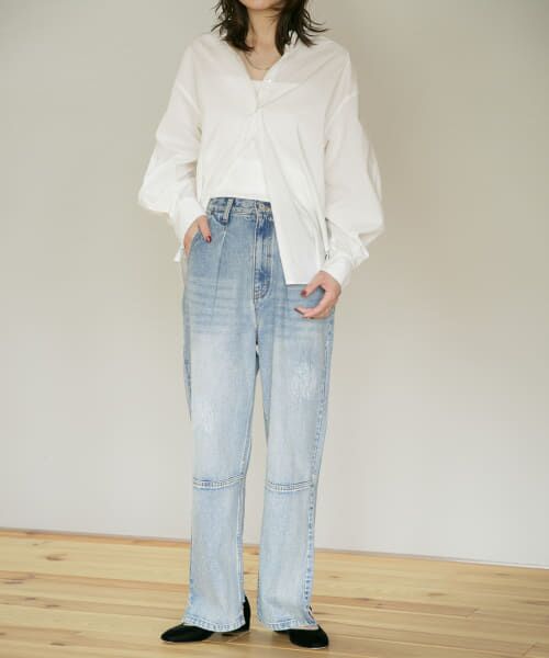 URBAN RESEARCH ROSSO / アーバンリサーチ ロッソ デニムパンツ | YENN　HIGH RISE TUCK WIDE PANTS | 詳細8