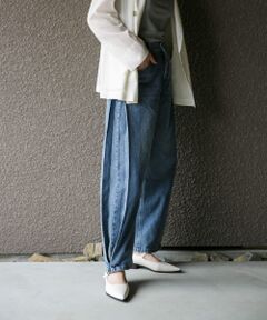 YENN　SIDE PLEATED DENIM PANTS