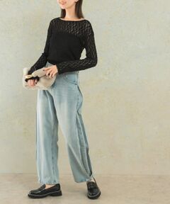 YENN　SIDE PLEATED DENIM PANTS