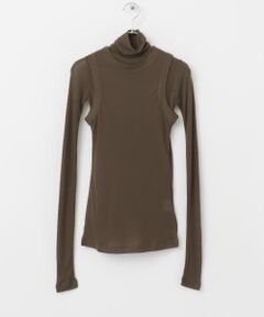 le　WOOL LAYERD TURTLE-NECK TOP