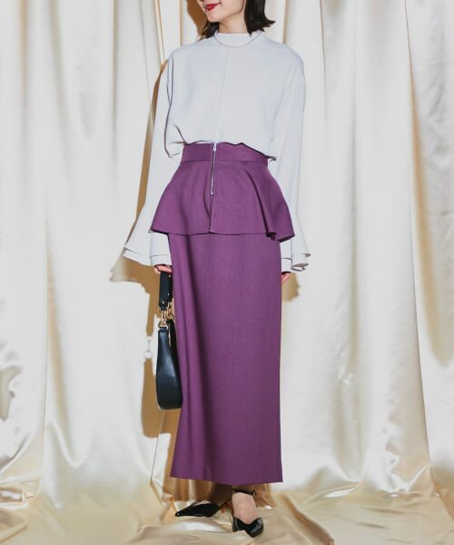 URBAN RESEARCH ROSSO/アーバンリサーチ ロッソ ペプラムデザインスカート grape 38 URBAN RESEARCH ROSSO/アーバンリサーチ ロッソ ペプラムデザインスカート grape 38